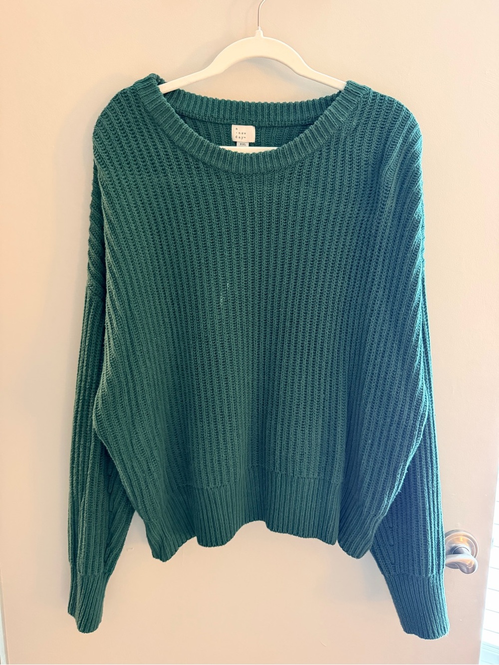 a new day Forest Green Ribbed Crewneck Sweater